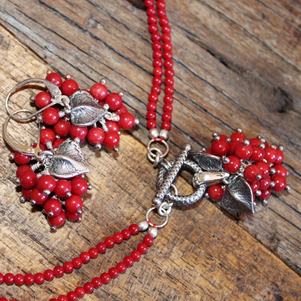 Autumn Red Coral Necklace